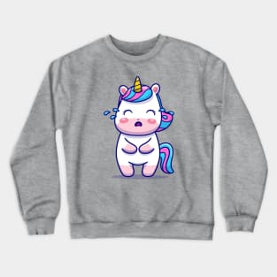 Cute Unicorn Crying Crewneck Sweatshirt